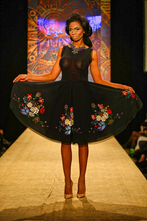 Rochie tull pictat manual G5121